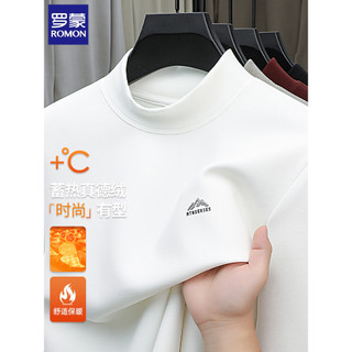 Lomon Camiseta masculina de manga comprida de alta qualidade primavera outono Casual meia gola alta camisa de fundo dupl