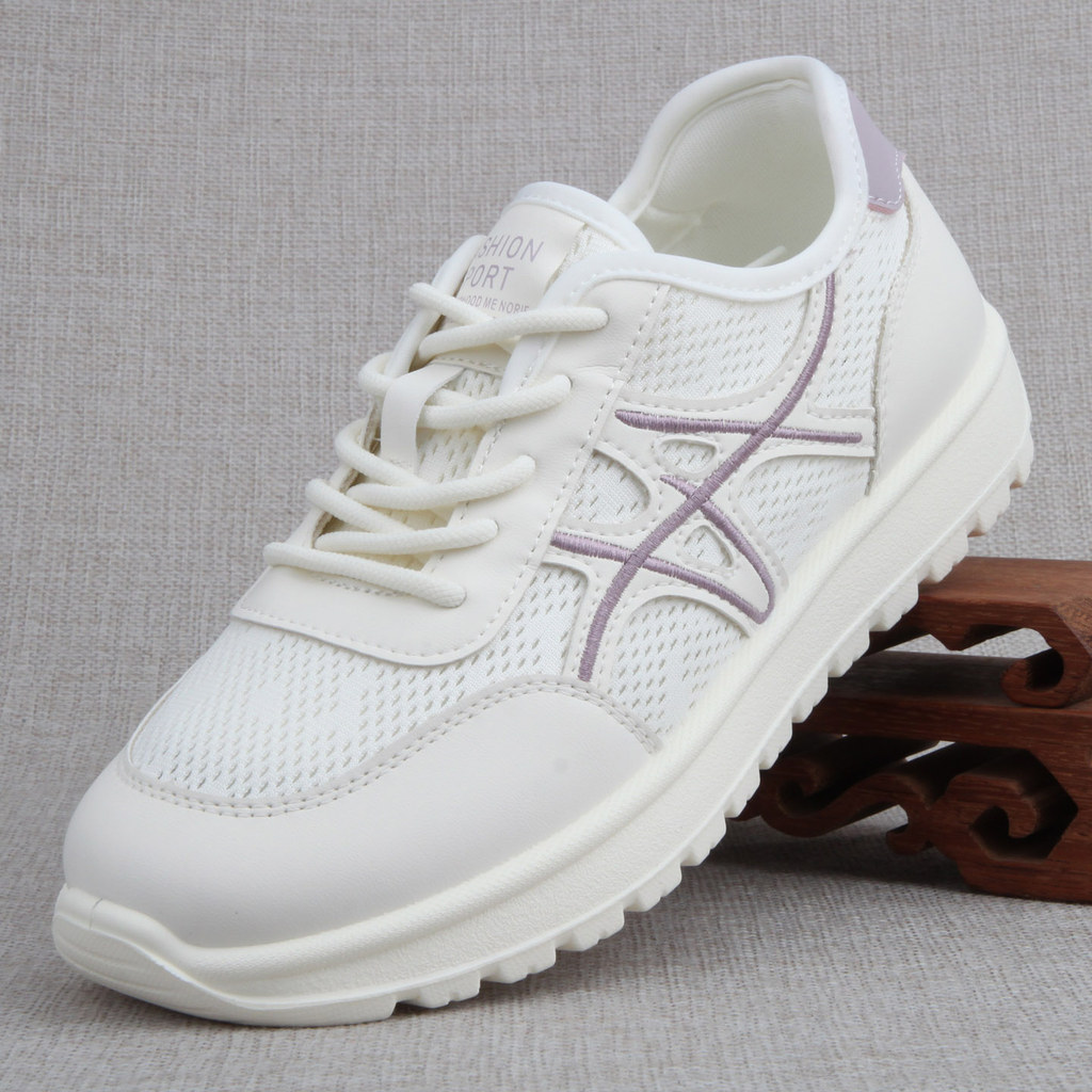 26 verão novo estilo sapatos de rede feminina velho pequim moda All-Match sapatos brancos rendas sapatos casuais sapatos