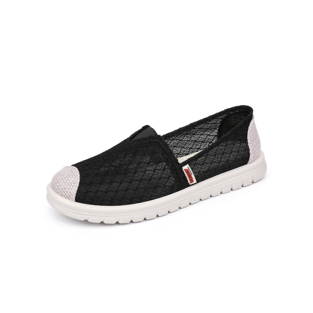 Sapatos femininos verão velho pequim sapatos de pano mãe sapatos sola macia confortável deslizamento-em sapatos casuais