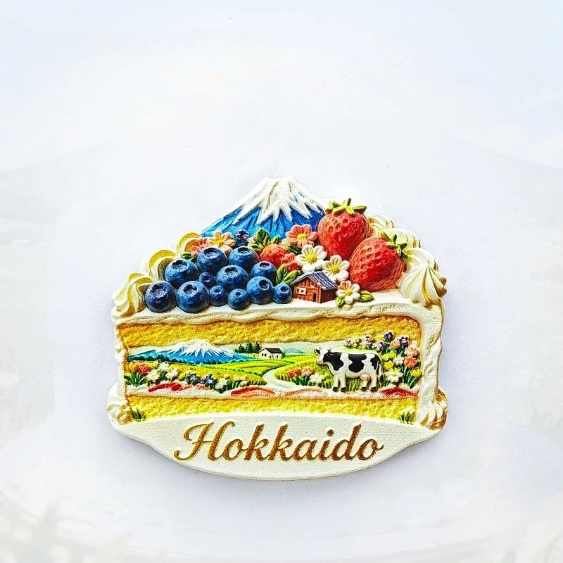 Adesivo Magnético De Geladeira Para Bolo Hokkaido-Lembrança De Sobremesa Japonesa 3D Doce Presente Exclusivo Do Norte Vi
