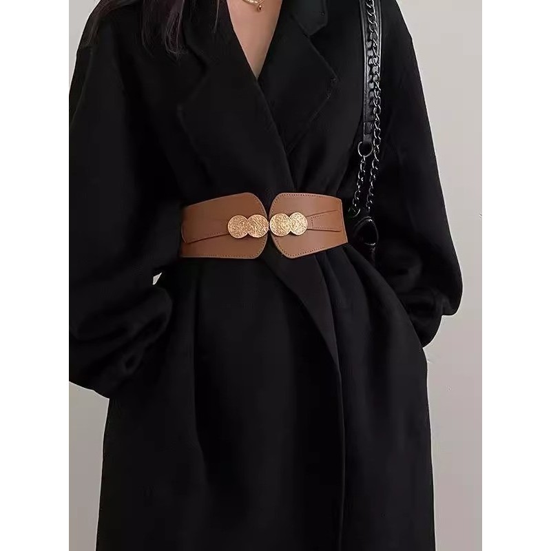 Cinto feminino elástico elástico cinto largo decoração vestido exterior All-Match moda único cinto saia cinto feminino