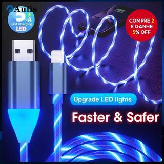 Cabo USB 3A LED Glow 1M-De Carregamento De Luz Fluida Luminosa Para Micro E Tipo C , Dado…