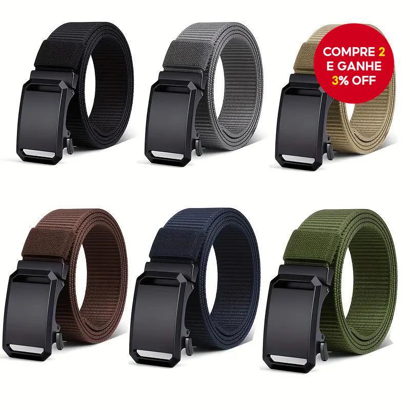 Cinto Tático Com Fivela Automática Nylon Alça De Cintura De Lona Para Estudantes Masculinos