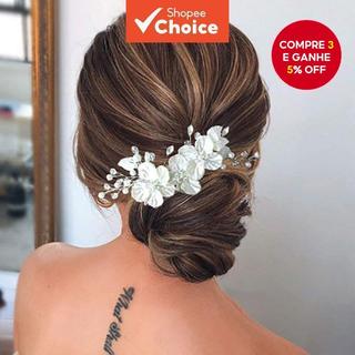 Grampo De Cabelo De Pérola De Concha Branca-Grampos Noiva De Casamento Para Mulheres Acessórios Festivos Bico De Pato