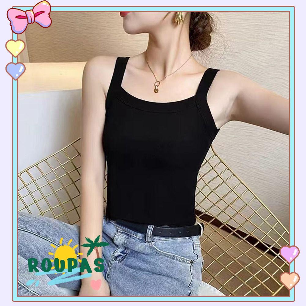 ROUPAS Regatas De Verão , Roupa Íntima Slim Cami Top Shirt , Camisolas Sem Mangas Com Suspensório Para Uso Diário