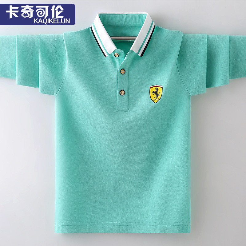 Meninos de manga comprida camiseta primavera roupas infantis Casual médio grande crianças camisa polo esportes menino to