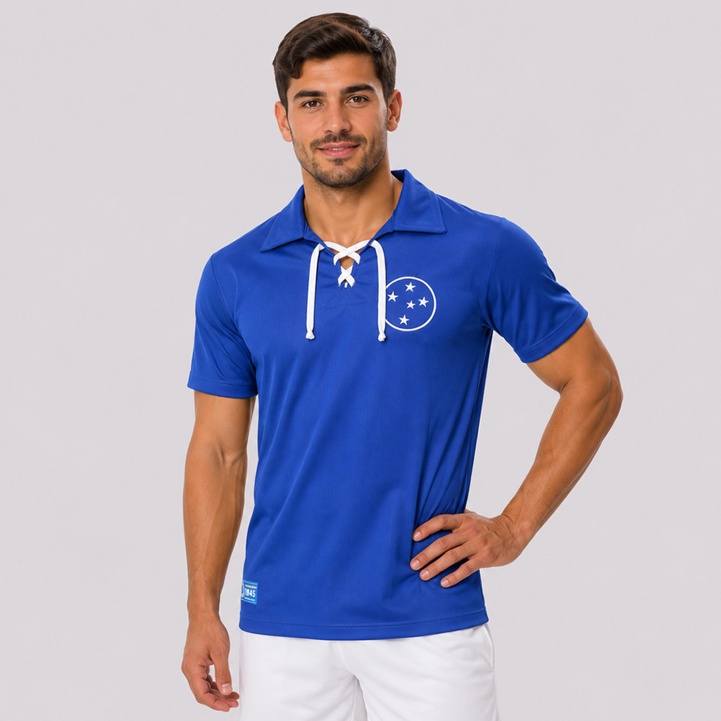 Camisa Cruzeiro Retrô 1945 Cordinha Azul