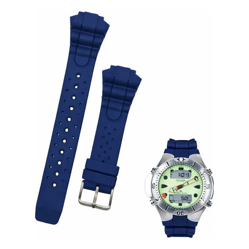 Pulseira Compatível Para Citizen Aqualand Jp1060 Azul Azul 13 Cm