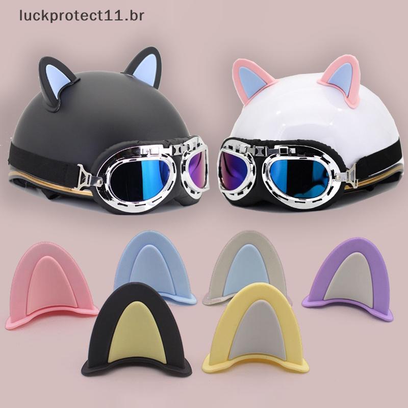 LTBR 2 Pçs Orelhas De Gato Capacete Decoração Motocicleta Elétrica Stiers Bonito Multicolorido Capacetes Da Acessórios U