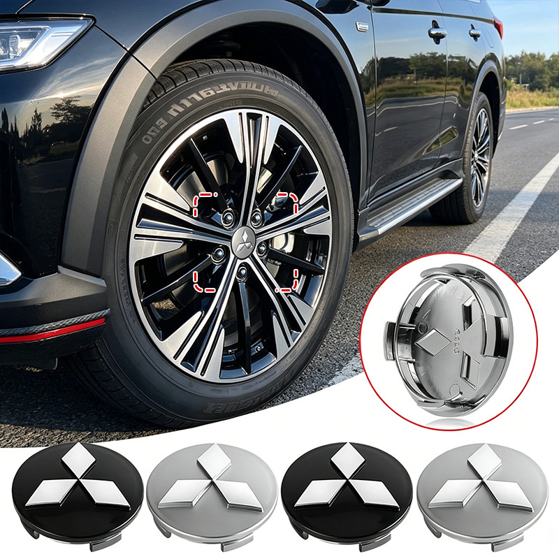 4 Pçs 60mm Centro Da Roda Do Carro Hub Tampa Emblema Accessor Para Mitsubishi Lancer ASX Mirage Pajero Xpander Attrage