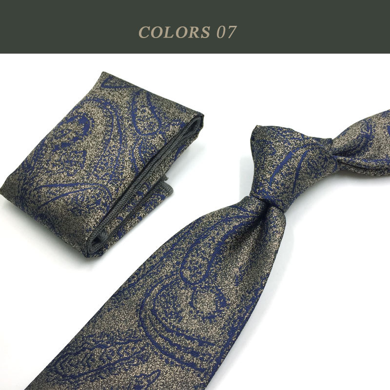 Gravata de casamento masculina de qualidade azul cinza ouro vermelho escuro retrô Casual conjunto de gravata de 7 cm