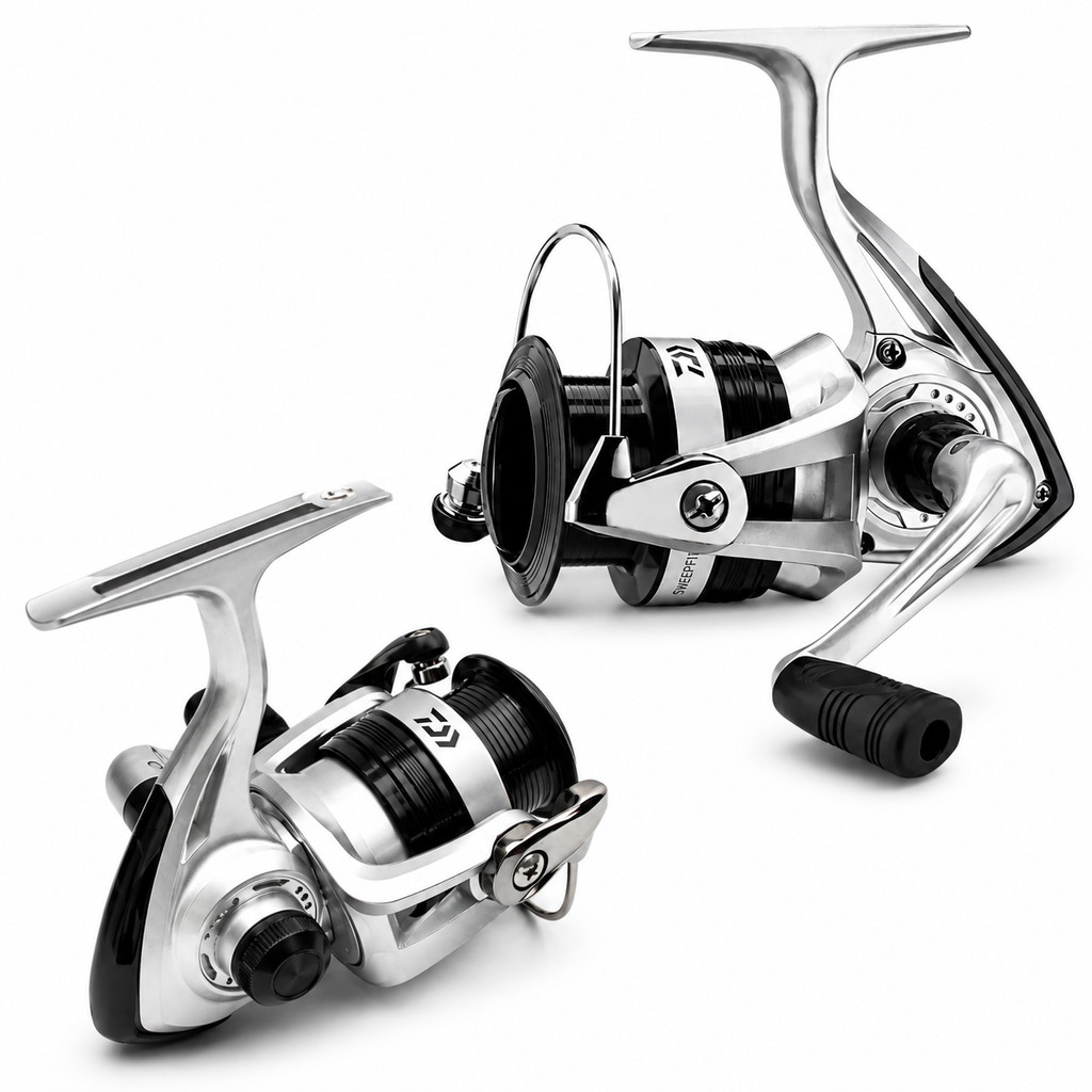 MOLINETE DE PESCA LIGHT/ULTRA LIGHT DAIWA SWEEPFIRE E 1500C FD - DRAG: 2KG - REC.:5.3:1 PEIXES ATE 5KG REFORCADO