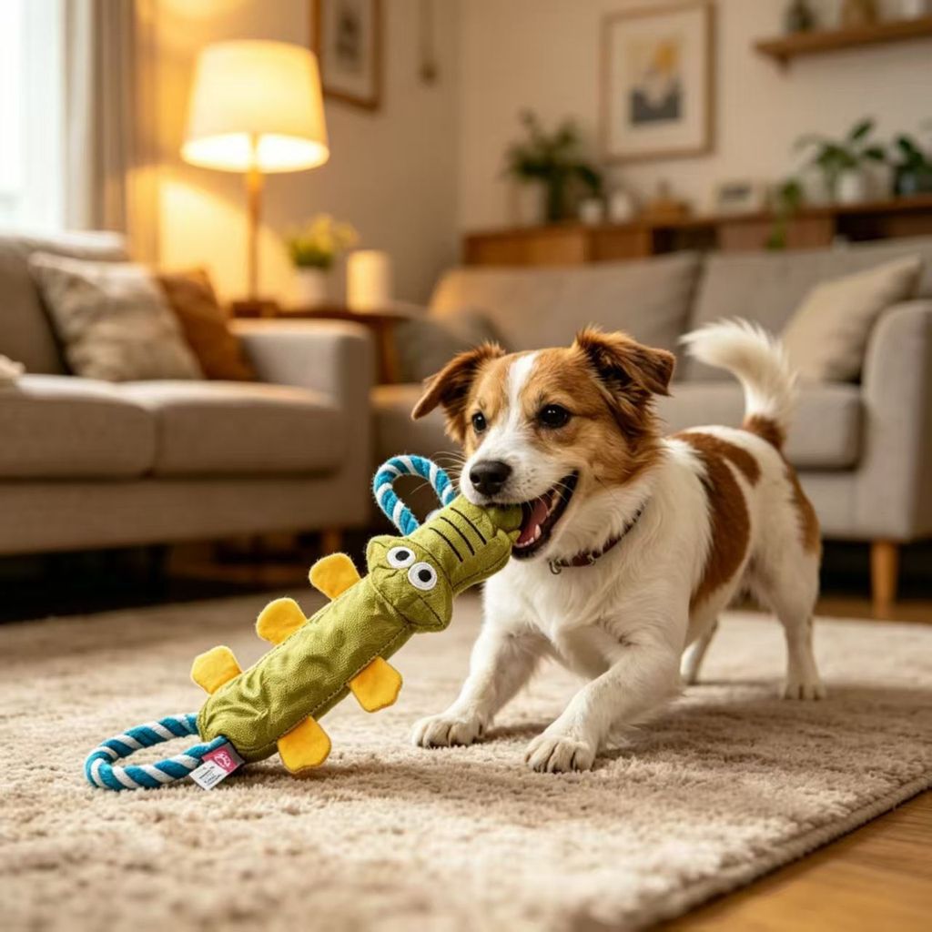Brinquedos para animais de estimação Brinquedos para cães Material de pelúcia Simulação Série de crocodilo Brinquedos de