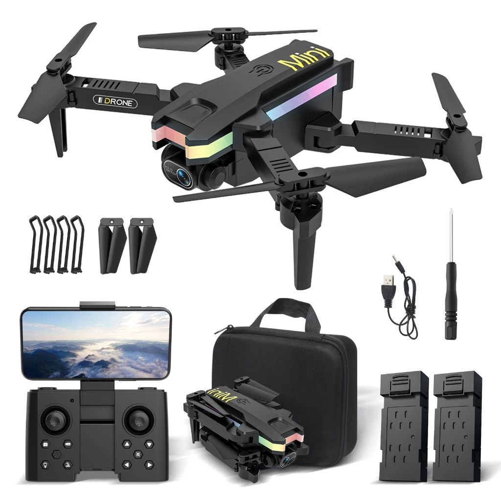 Drone dobrável profissional XT8 com câmeras duplas 4k HD e 2 baterias