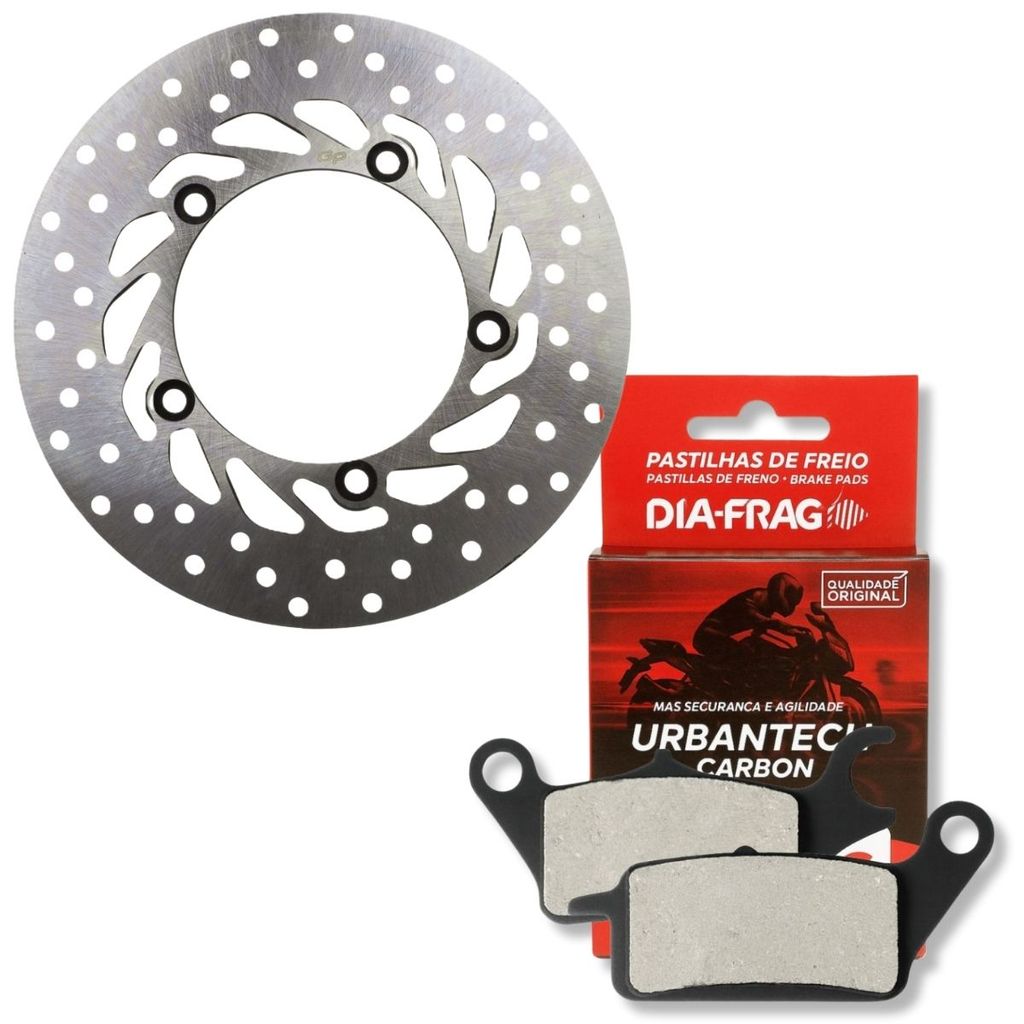 Disco de Freio Dianteiro Factor 125i / Fazer 150 / Factor 150 + Pastilhas Diafrag