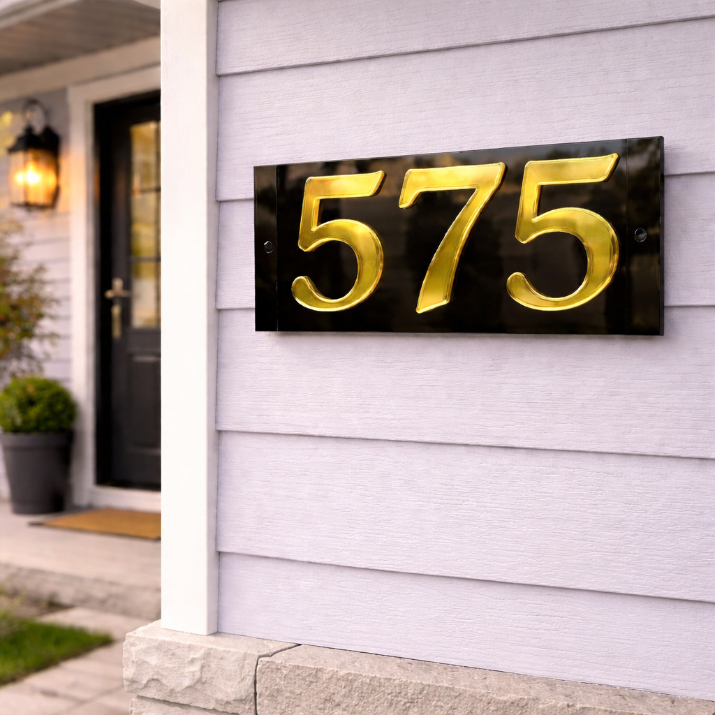 Placa Número Casa Acrílico Personalizada Endereço Residencial Empresa Galpão