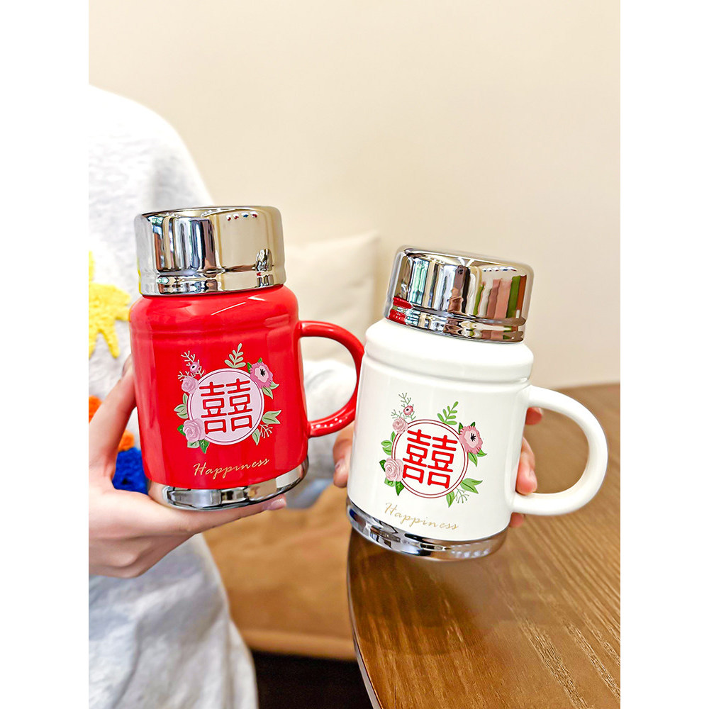 Copo de cerâmica presente de casamento dar Newcomer lembrança feminina dama de honra presente prático caneca de grande c