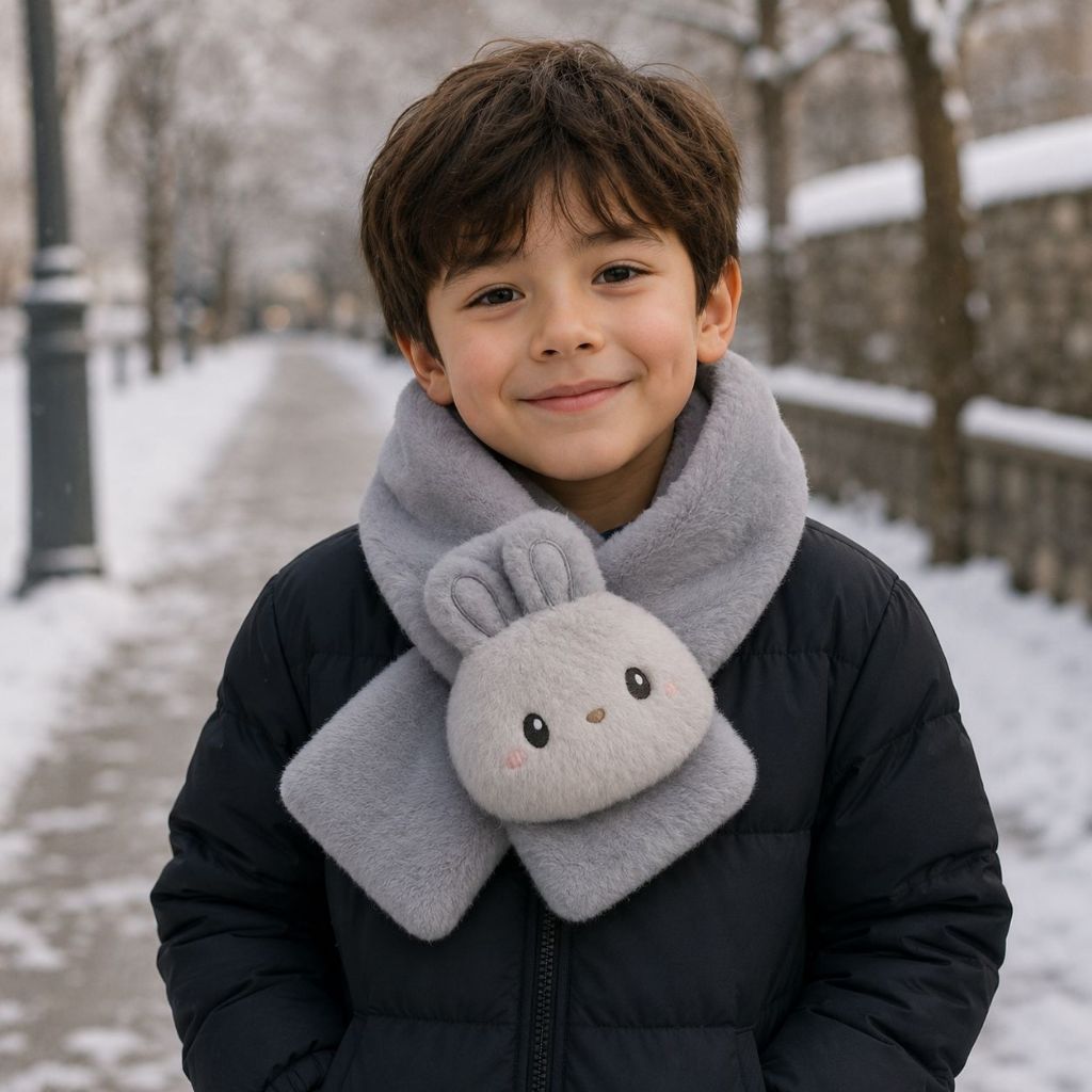 Cachecol Infantil Bichinhos de Pelúcia para Inverno Confortável