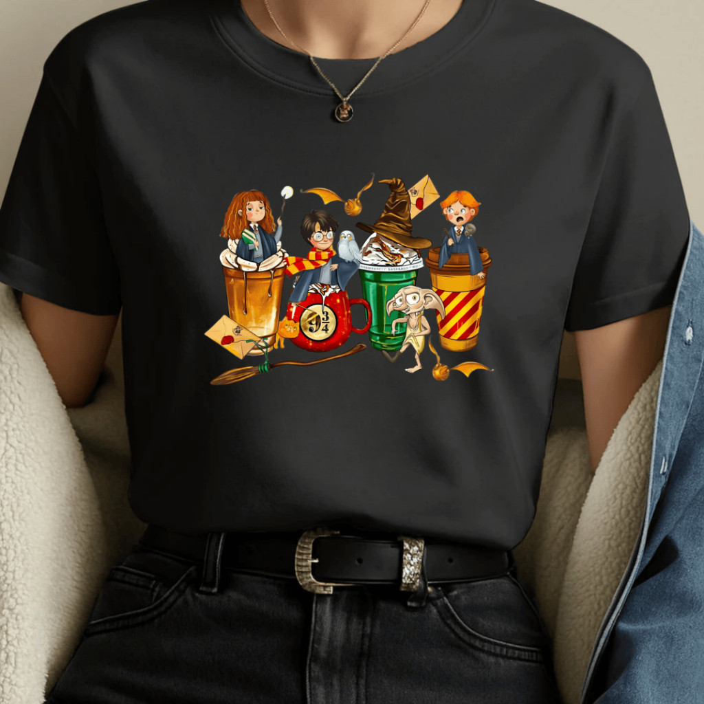 [Camiseta Premium em Algodão Puro]BOW Harry Potter Unissex | Estampa Geek Estilosa e Confortável com Personagens