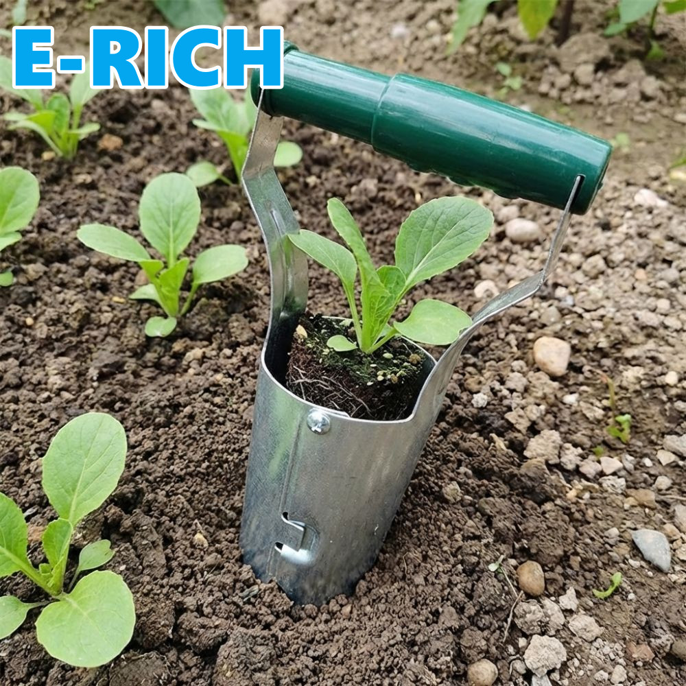 ERICH1 Transplante De Mudas , Escavador De Punção De Cilindro Com Alça De Plástico , Escavadeira De Semeadora De Ferrame
