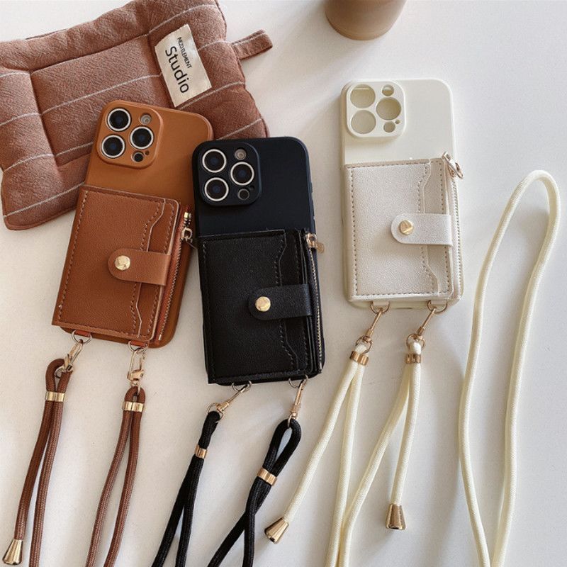 Capa Porta-Cartões Com Cordão Crossbody Para Itel S26 Ultra City 200 100 A200 + A100 Power 70 Ins Style Carteira Busines