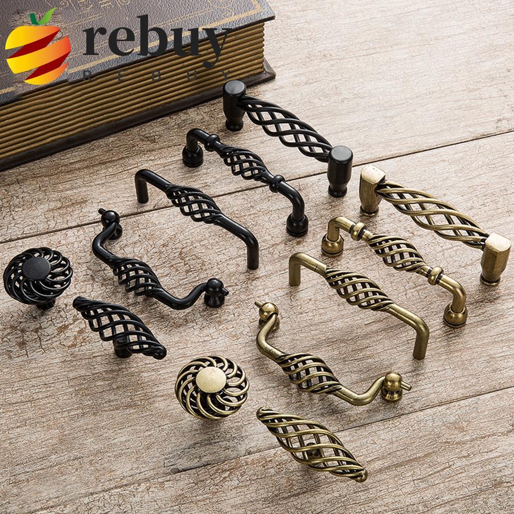 REBUY1 Maçaneta De Porta De Bronze Antigo Vintage , Guarda-Roupa Com Parafusos , Maçanetas De Móveis