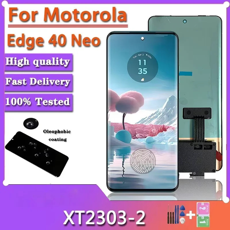 AMOLED 6.55'Para Motorola Edge 40 Neo LCD XT2307-1 Display Tela De Toque Digitad
