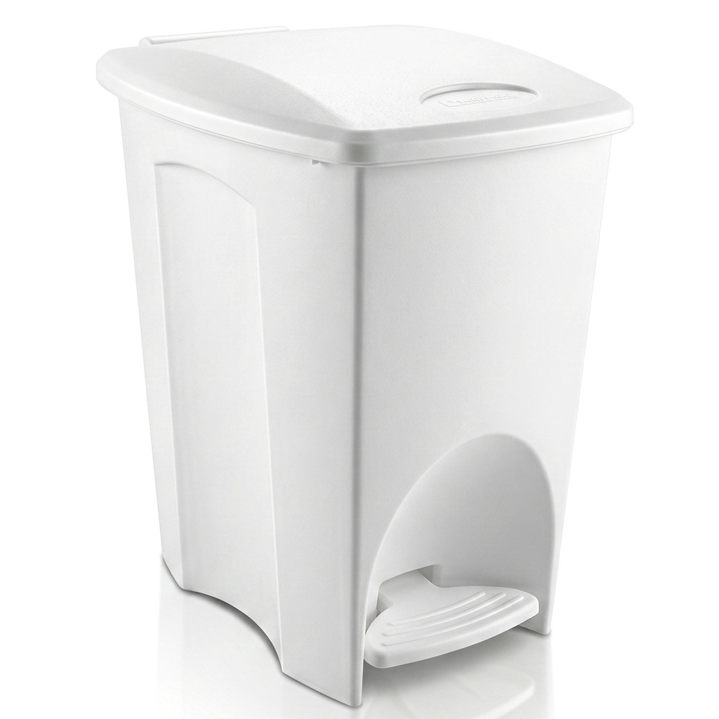 Lixeira 7 Litros Com Pedal Cesto Reforçado Multiuso Branca Para Banheiro Cozinha Decoração Plasútil