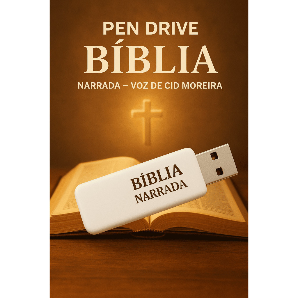 Usb 8gb ️ PEN DRIVE -  BÍBLIA NARRADA – VOZ DE CID MOREIRA ️