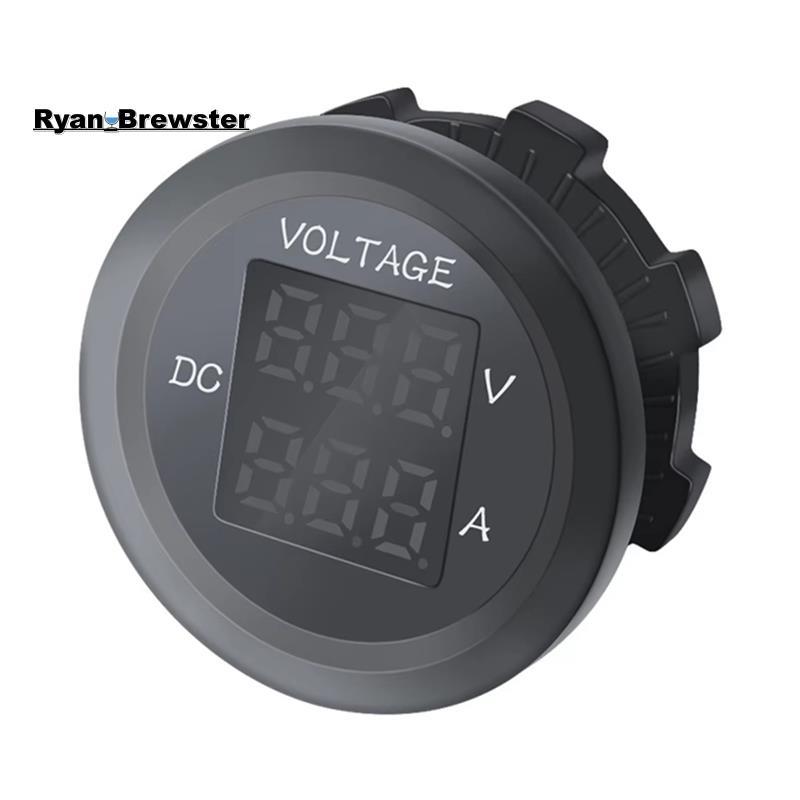 [Preferência R] Instrumento 12-24V À Prova D'água Voltímetro Digital Amperímetro Testador Monitor Três Dígitos Redondo P