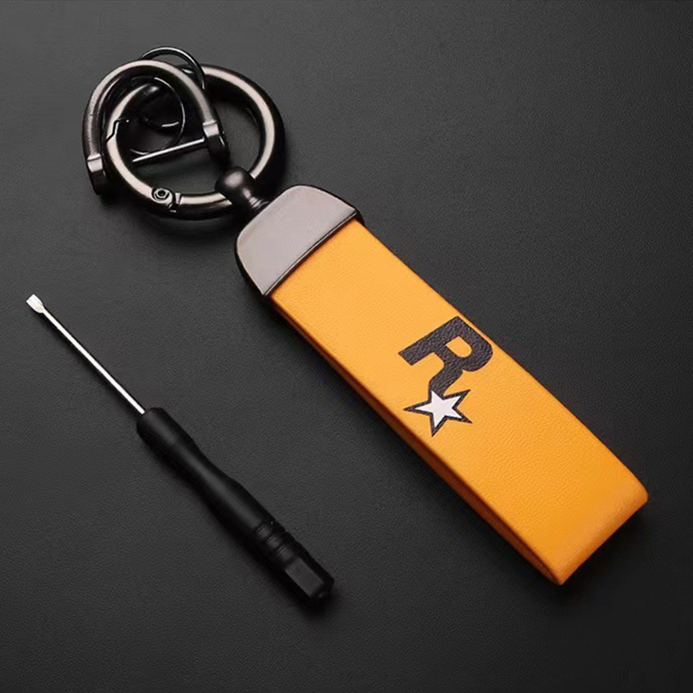 Chaveiro de nylon TK, adequado para chaveiros com múltiplos pingentes, amarelo, especial para entusiastas do jogo GTA 5