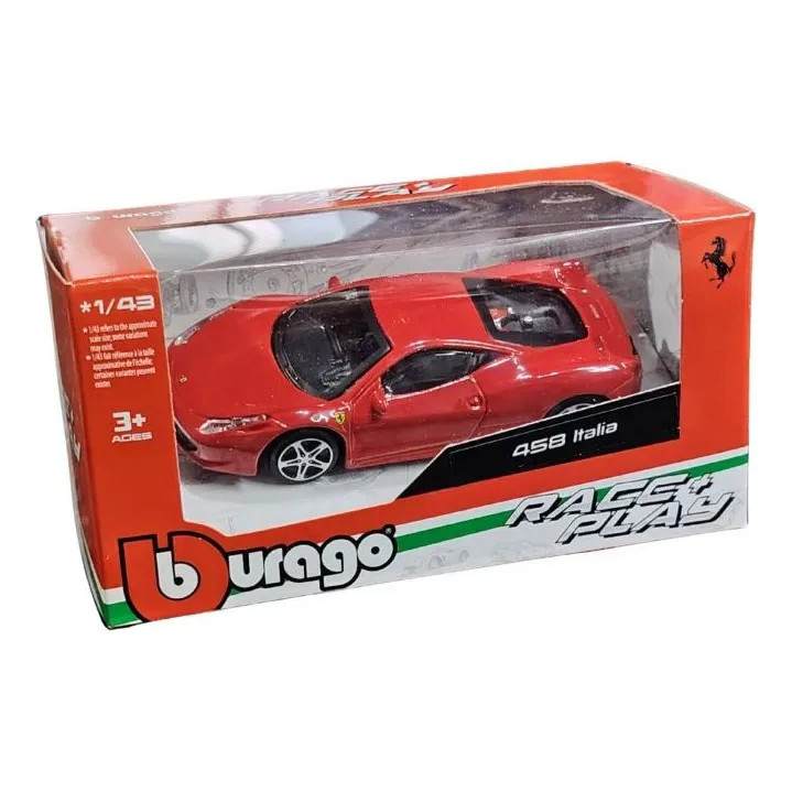 Miniatura Ferrari  458 Italia 1:43 Bburago Vermelho