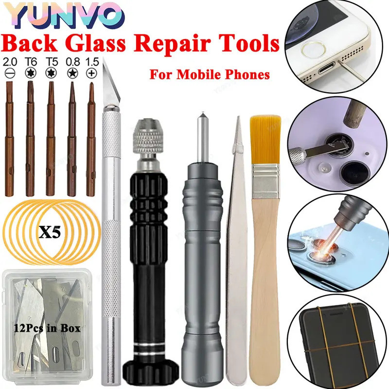 Capa Traseira Do Telefone Móvel Caneta De Jateamento De Vidro Tela Coçar Ferramenta Para iPhone Samsung Xiaomi Ferrament
