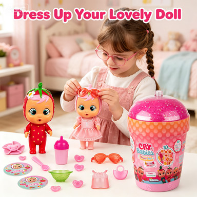 IMC Toys Cry Babies Tutti Frutti Boneca Sensorial Perfumada Com Lágrimas De Gelatina Realistas Alimentador De Garrafas M