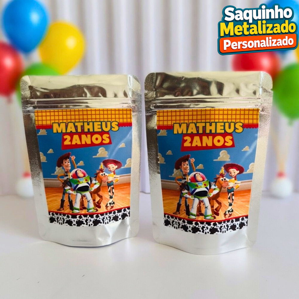Saquinho Metalizado Toy Story Personalizado / Lembrancinha de Festa /Aniversário