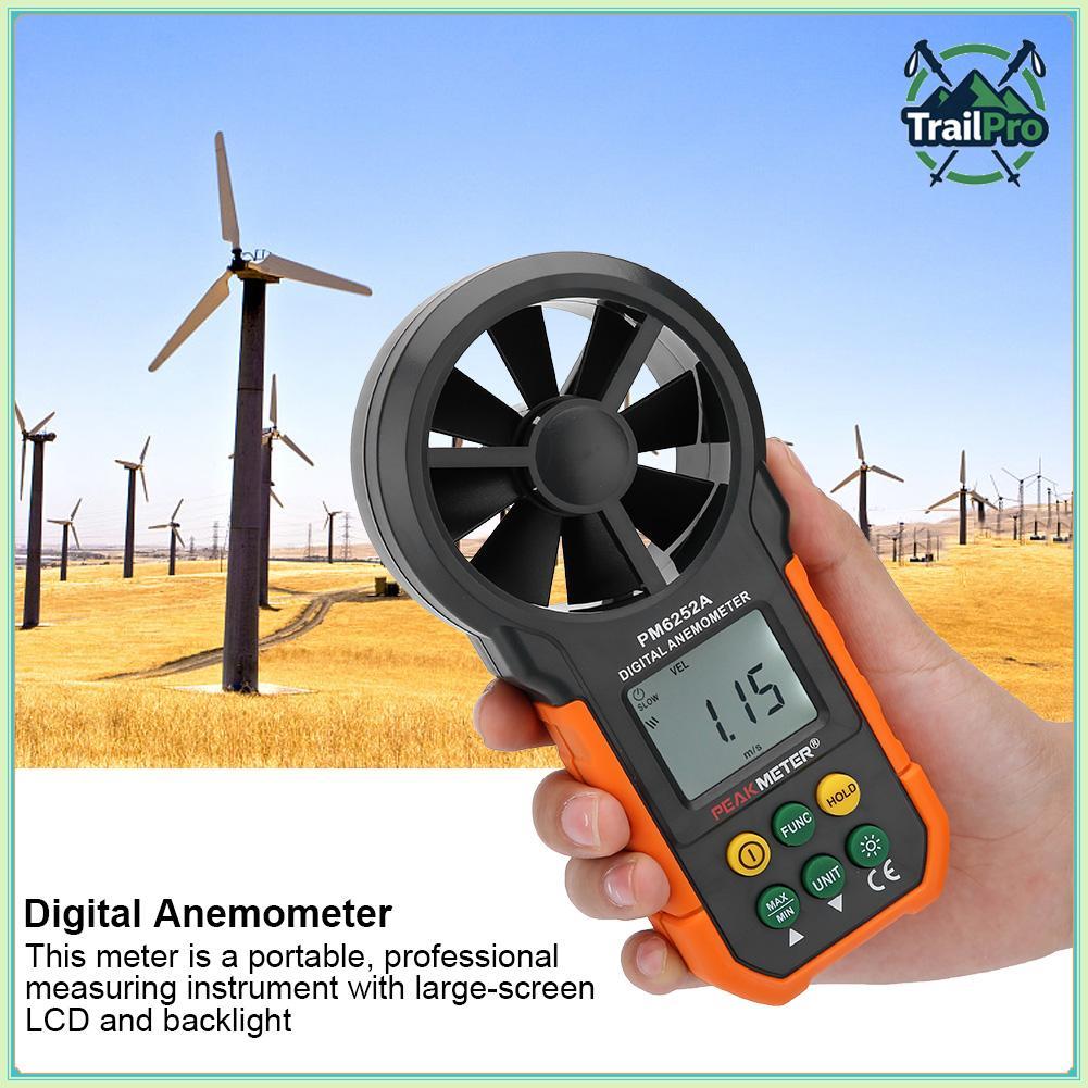 TrailPro PM6252A Anemômetro Digital Portátil de Alta Exatidão Medidor Portátil de Velocidade do Vento Medição de Volume