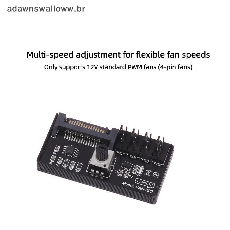 Controlador De Velocidade Do Ventilador ADAWN PWM 4Pin SATA Power 4/6 Vias HUB NAS Regulador De Servidor