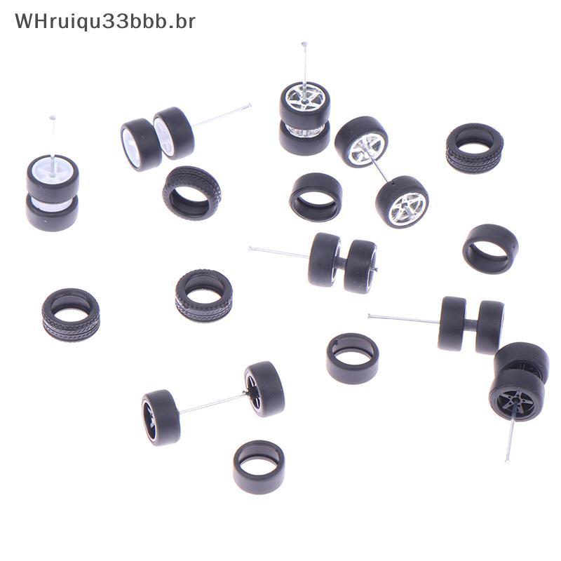 WHruibb 1 Conjunto DIY Racing 1 : 64 Rodas De Carro Para Pneu De Borracha Com Eixo Da Roda Modelo Peça Modificada br