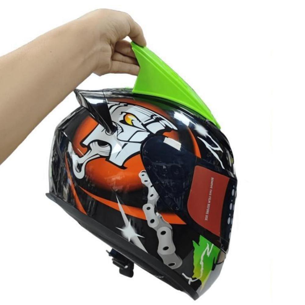 TKEY 2 Pçs Capacete Da Motocicleta Motocross Corrida Mohawk Chifres Rosto Cheio Chifre Vara Decoração A5R5