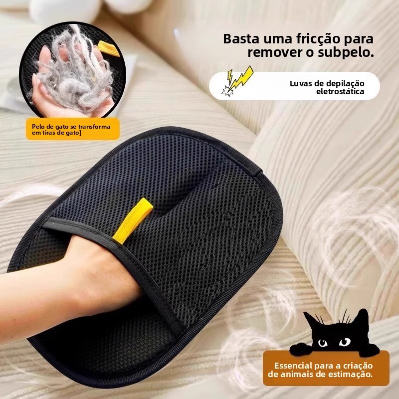 Luvas de remoção de pelos de animais de estimação, limpador de pelos de gatos, ferramenta útil para remoção de pelos de