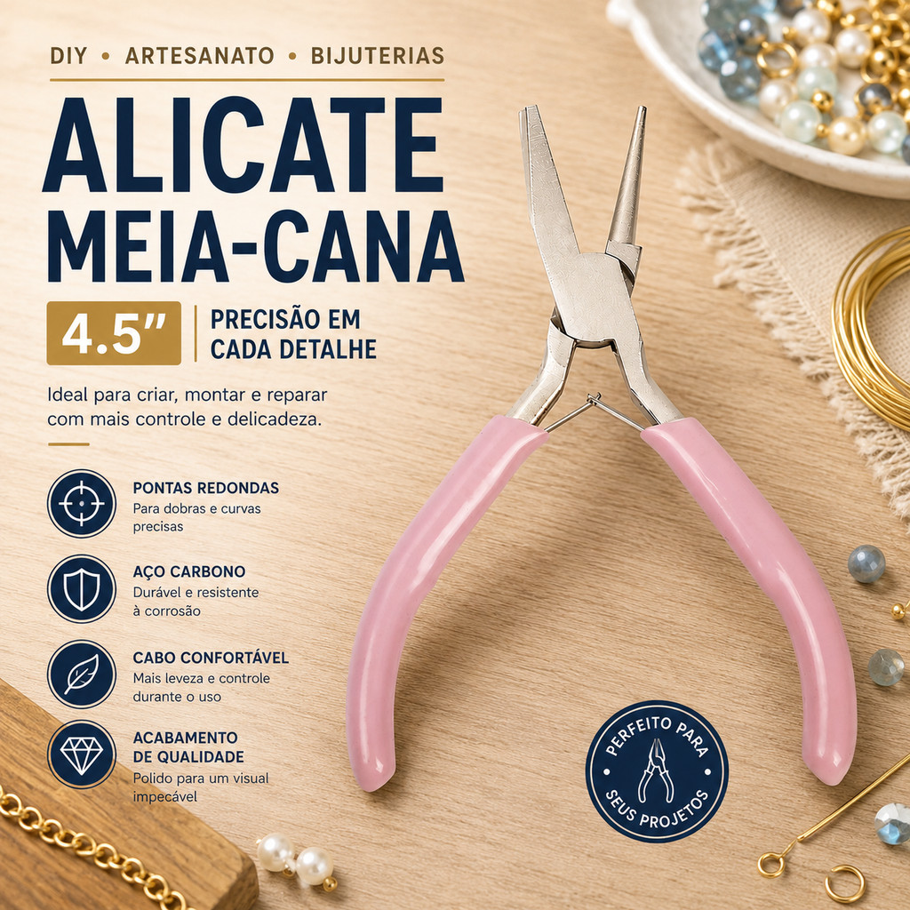 Alicate Redondo Concavo Profissional para Enrolar Fio Arame Joias Bijuteria Artesanato DIY Mini Ferramenta Preciso