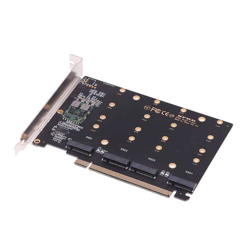 4 Portas M . 2 NVMe SSD Para PCIE X16M Chave Conversor De Disco Rígido Placa De Expansão , Velocidade De Transferência D
