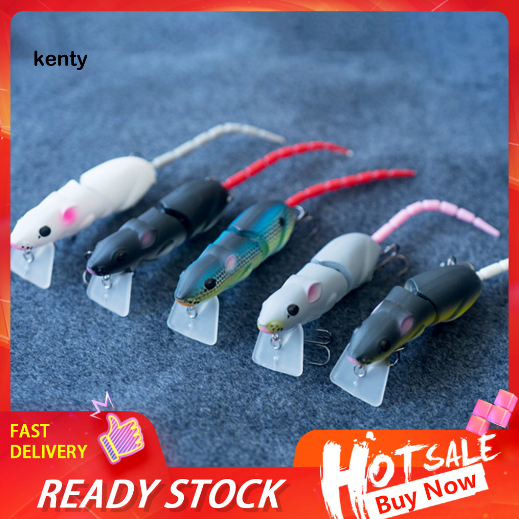Snakehead Fish Lure Bionic Mouse 8.5cm 15.5g Multi-jointed Rat Fishing with Hooks – Realistic Swimming Swimbait for Fr