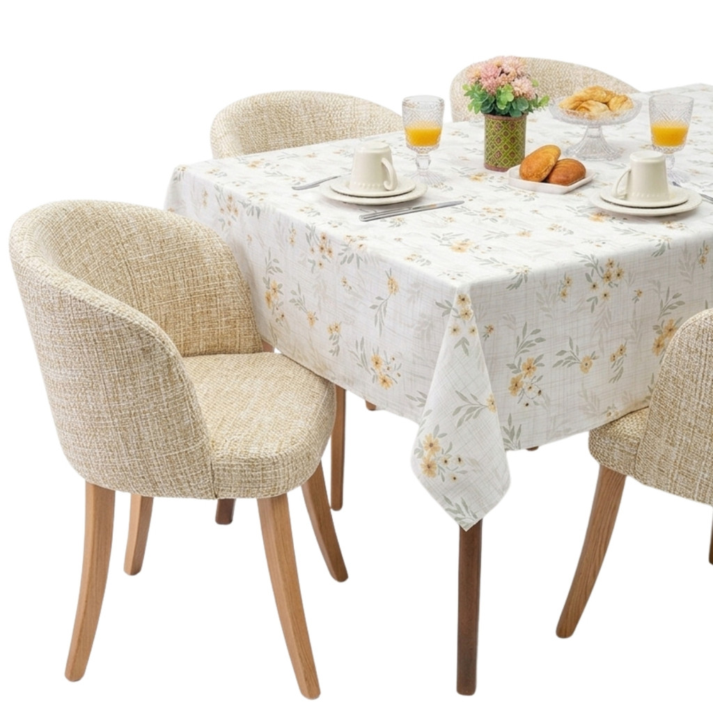 Toalha de Mesa Quadrada Lepper 4 Lugares Super Prática 1,50m x 1,50m Campina