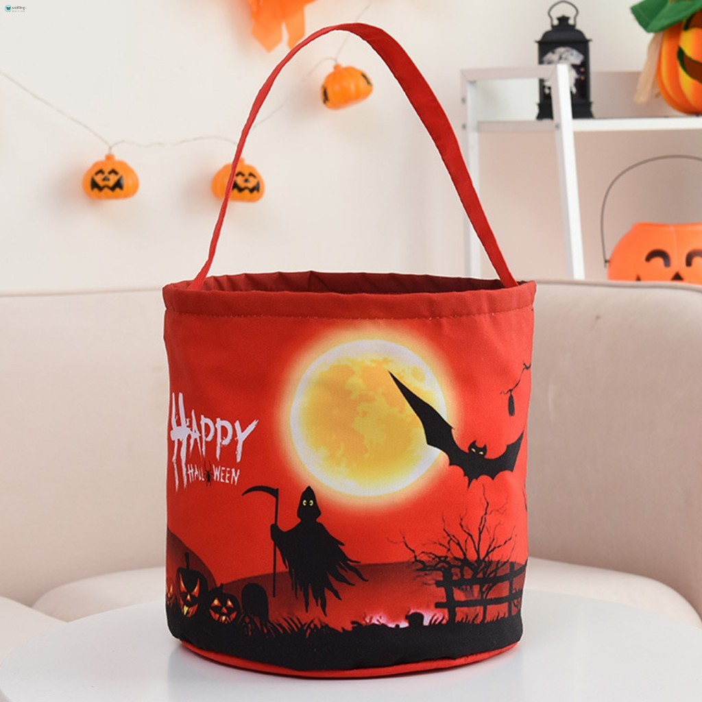 Lanterna De Abóbora De Halloween Portátil Luz Brilho Saco De Doces Crianças Decoração Do Feriado Presente 3D Festa Prop 