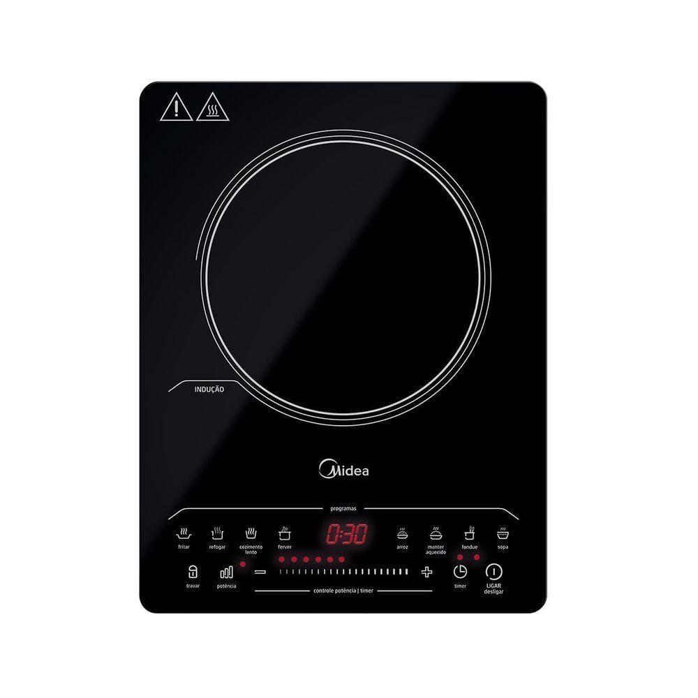 Cooktop de Indução Portátil Midea Cyad12 1 Boca Vitrocerâmico com Painel Digital Preto 220V — oferta na Shopee