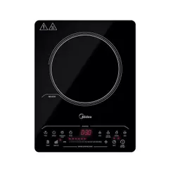 Cooktop de Indução Portátil Midea Cyad12 1 Boca Vitrocerâmico com Painel Digital Preto 220V