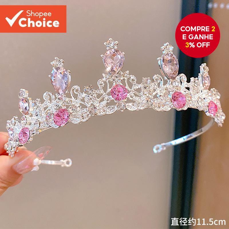 Coroa De Princesa De Cristal Para Mulheres , Casamento , Aniversário , Tiara , Diamante , Acessórios De Cabelo