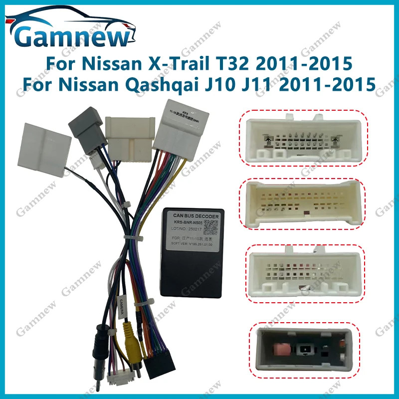 Carro 16pin Cablagem Adaptador Canbus Caixa Decodificador Cabo De Alimentação De Rádio Para Nissan X-Trail Xtrail T32 Qa