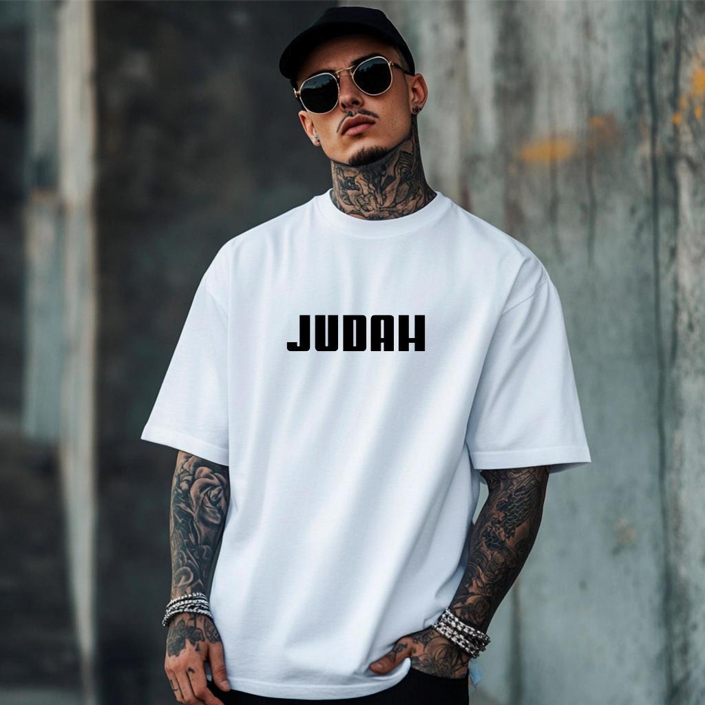 Camiseta Judah Unissex Estampa Cinza Streetwear Unissex 100% Algodão Alta Qualidade Cor DIVERSAS